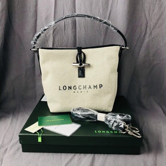 NWT Longchamp Essential Toile Bucket Bag - Picture 1 of 10